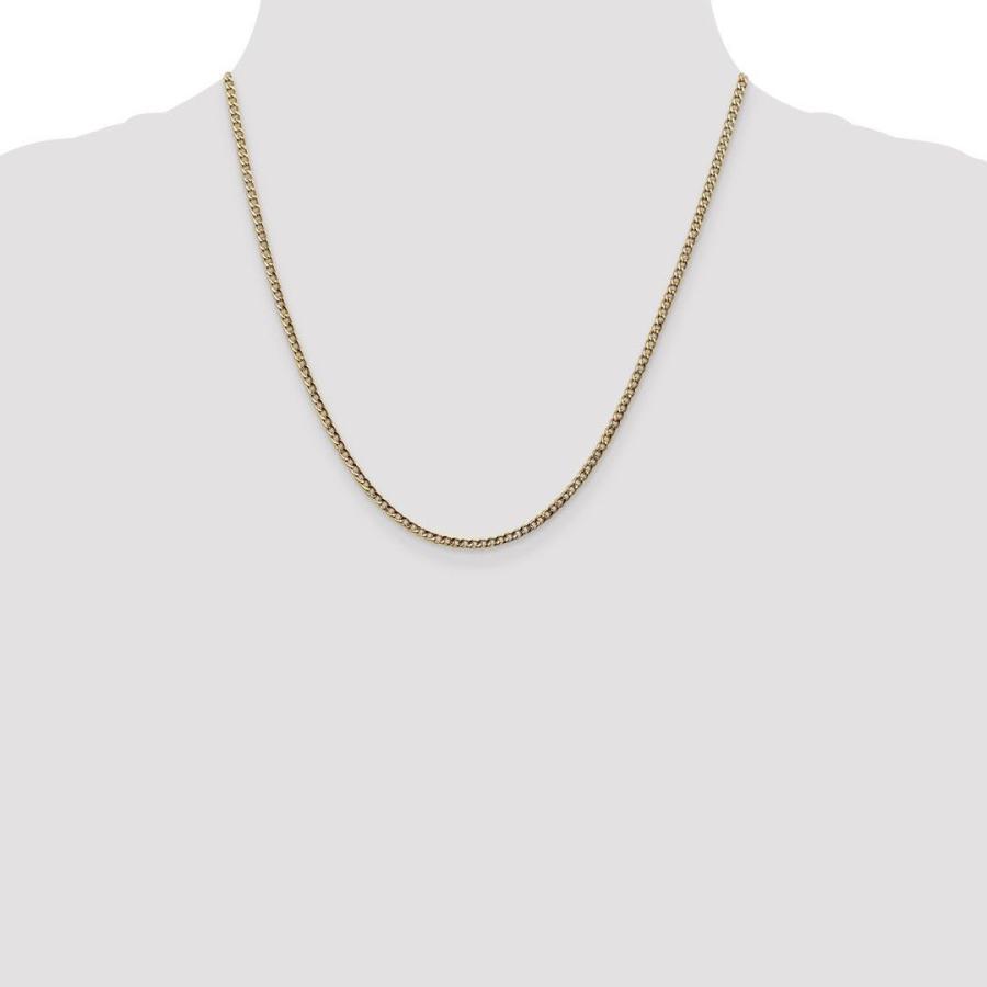 【並行輸入品】14K イエローゴールド 22インチ 2.5mm カーブチェーンネックレス ペンダントチャーム ファインジュエリー 女性へのギフトにの画像