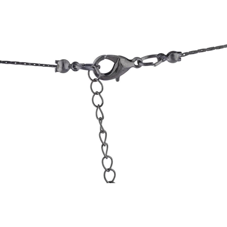 【並行輸入品】Lux Accessories ジェムトーン ブラック ビーズ ステーションブレーク 2列 ロングネックレス ブラック　