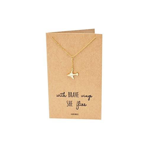 【並行輸入品】Quan Jewelry 飛行機ラリアットネックレス 上品なファッションジュエリー モチベーションを高めるギフト グリーティングカ_4