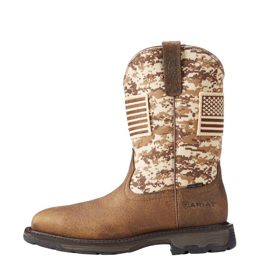 【並行輸入品】[Ariat Work] メンズ Workhog Patriot Steel Toe カラー: ブラウン Ariat Mens Wの画像