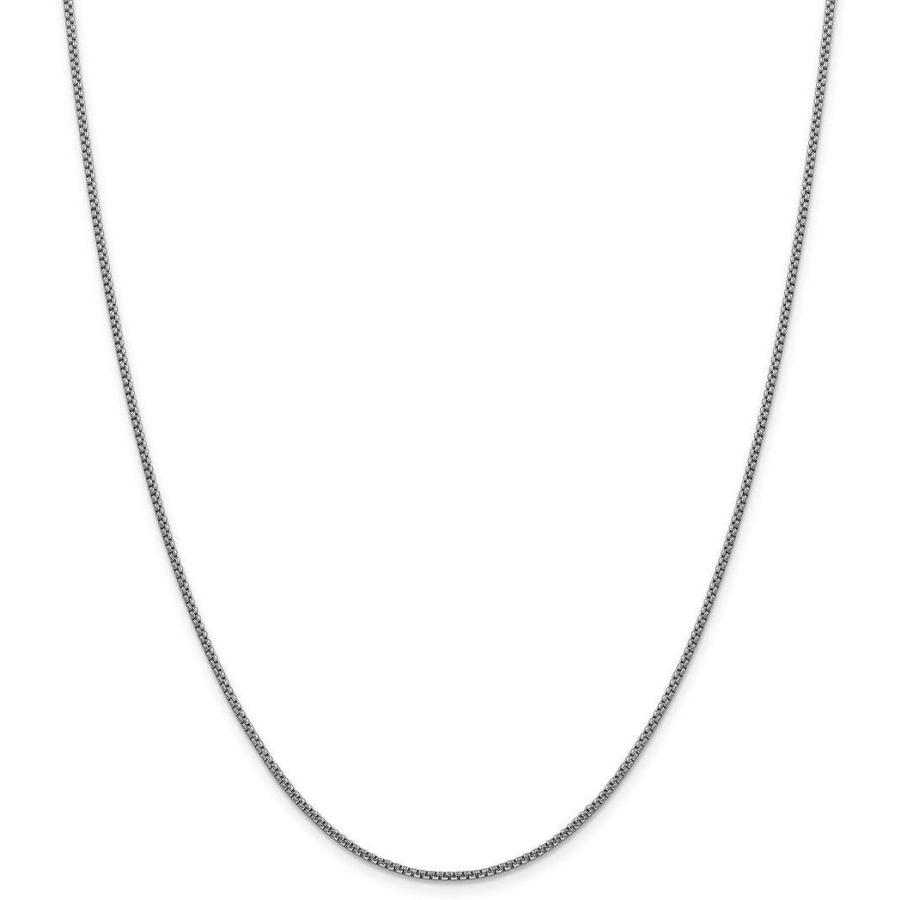 【並行輸入品】ICE CARATS 14Kホワイトゴールド 26インチ 1.5mm ラウンドボックスチェーンネックレスペンダントチャーム ファインジュの画像