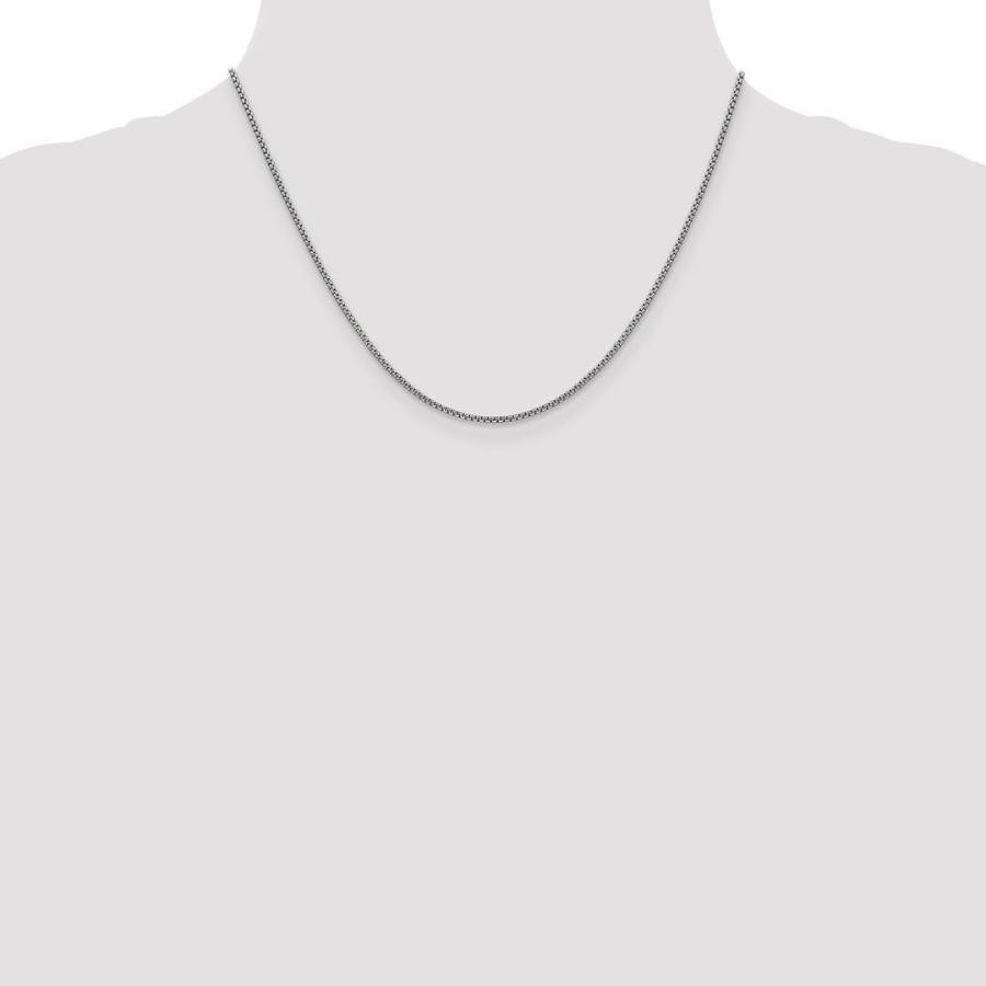 【並行輸入品】ICE CARATS 14Kホワイトゴールド 26インチ 1.5mm ラウンドボックスチェーンネックレスペンダントチャーム ファインジュの画像