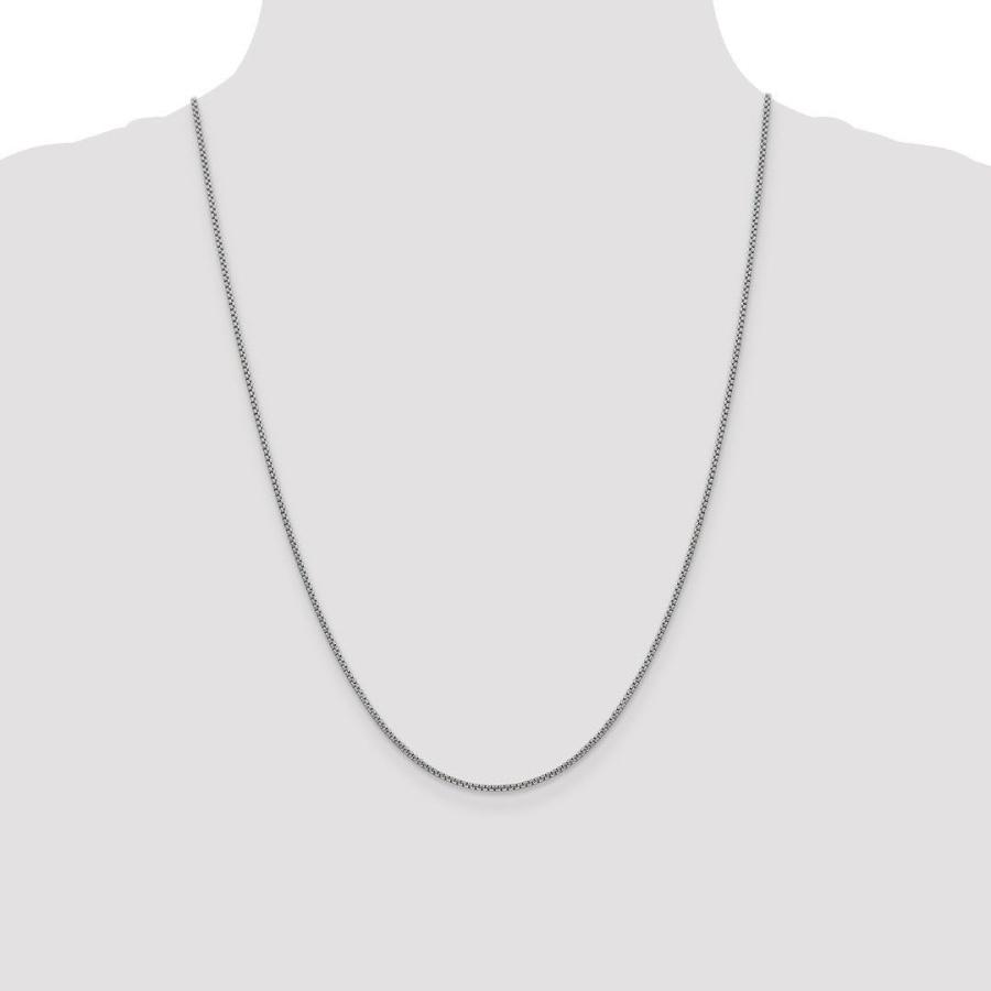 【並行輸入品】14K ホワイトゴールド 18インチ 1.5mm ラウンドボックスチェーンネックレス ペンダントチャーム ファインジュエリー 女性へのギの画像