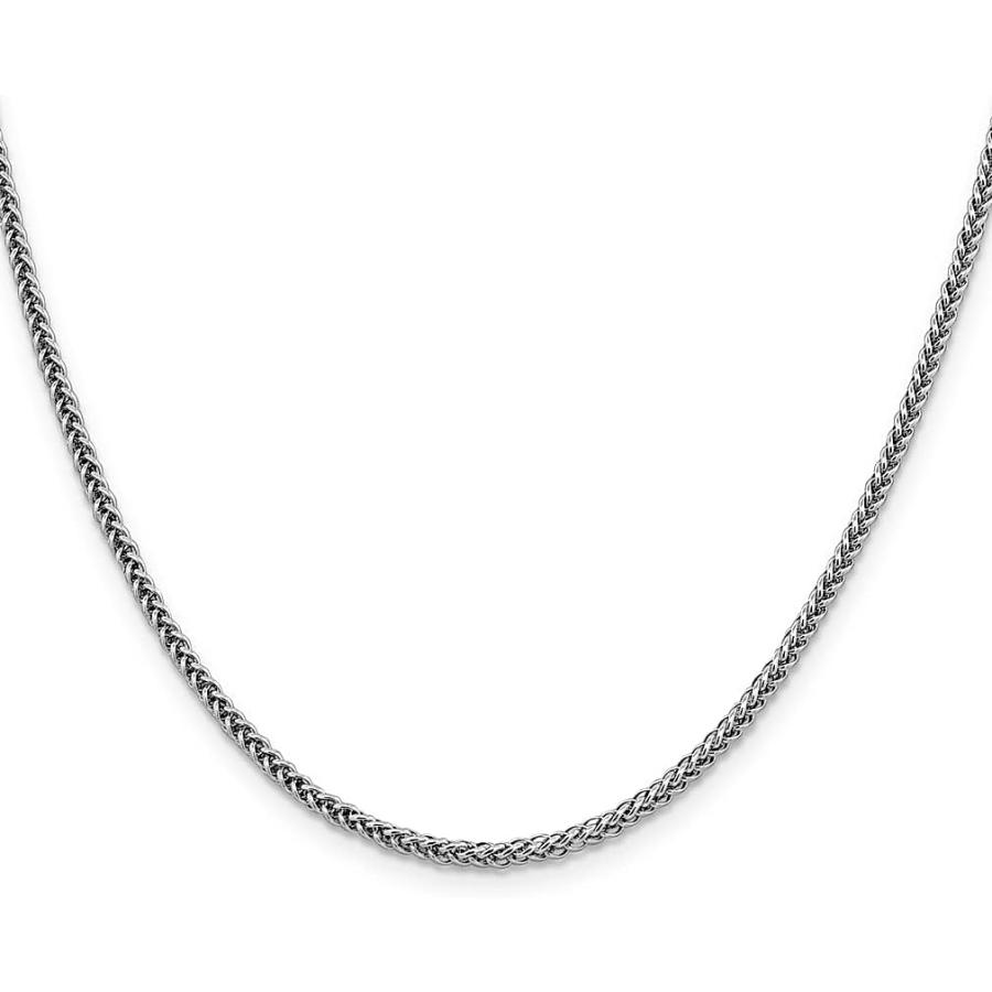 【並行輸入品】14K ホワイトゴールド 16インチ 2.35mm 3ワイヤー ウィートチェーンネックレス ペンダントチャーム スピガ ファインジュエリの画像