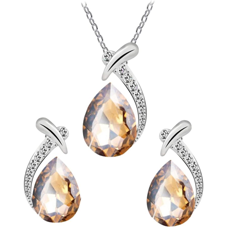 【並行輸入品】Napoo Womens Necklace Earrings Sets Rhinestone Mix Bohemia Style Cha