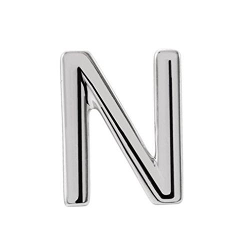 【並行輸入品】プラチナイニシャル「N」スタッドイヤリング（シングルイヤリング） Platinum Initial Letter 'N' Studの画像