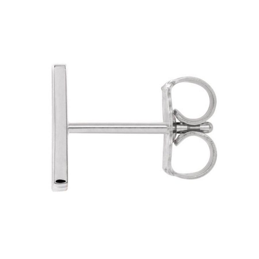 【並行輸入品】プラチナイニシャル「N」スタッドイヤリング（シングルイヤリング） Platinum Initial Letter 'N' Studの画像