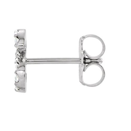 【並行輸入品】ロジウムメッキ 14k ホワイトゴールド ダイヤモンド レター「S」イニシャル スタッド イヤリング (シングルイヤリング) (.の画像