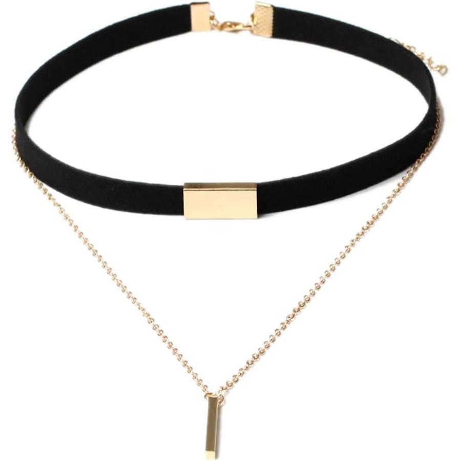 【並行輸入品】YAZILIND Multilayer Velvet Alloy Link Pendant Necklace Gothic Lolita
