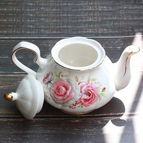 【並行輸入品】Jomop ティーポット ハンドメイド セラミックフラワー (ローズ) Jomop Teapot Handmade Ceramicの画像