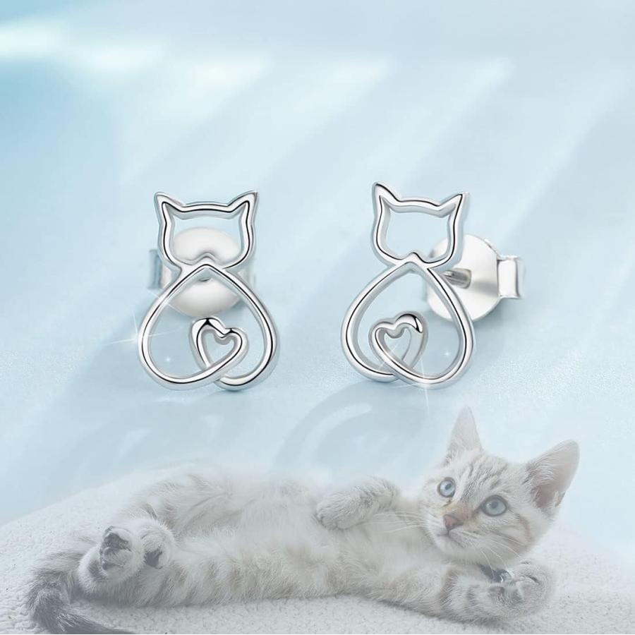 並行輸入品】Eudora Polished 925スターリングシルバー猫Kitty Kitten 