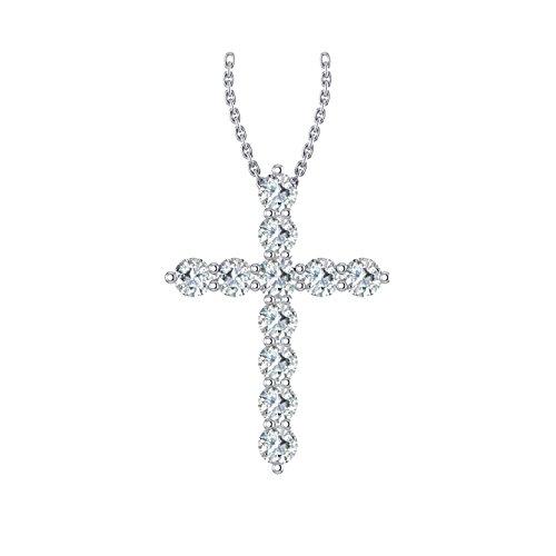 【並行輸入品】Orefice 14k White Gold timeless cross pendant beautifully set wiの画像