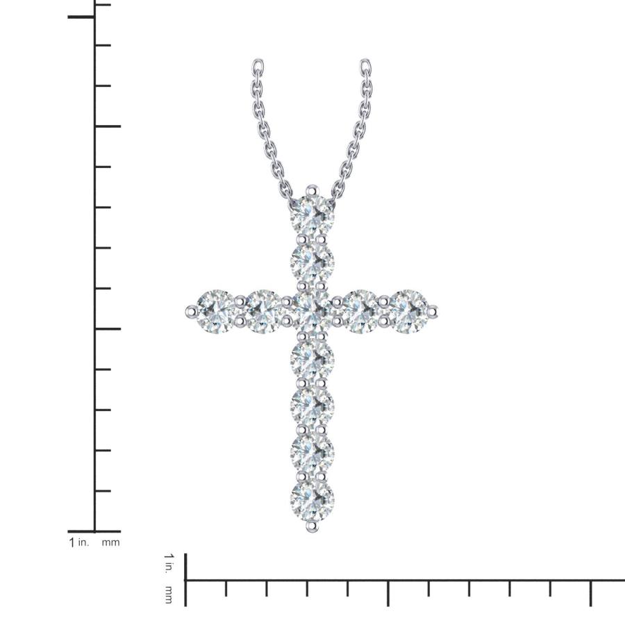 【並行輸入品】Orefice 14k White Gold timeless cross pendant beautifully set wiの画像