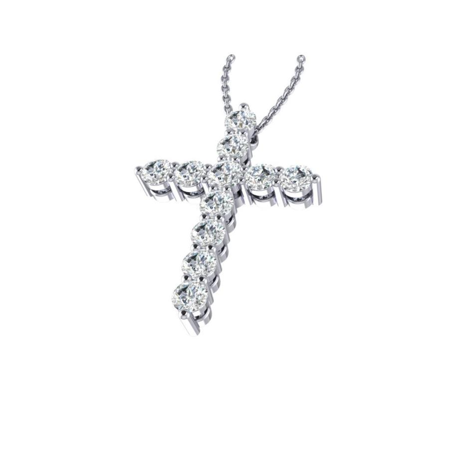 【並行輸入品】Orefice 14k White Gold timeless cross pendant beautifully set wiの画像