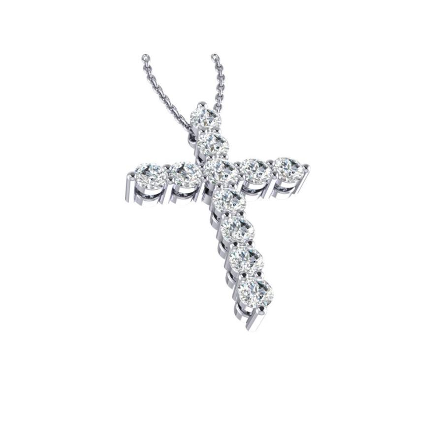 【並行輸入品】Orefice 14k White Gold timeless cross pendant beautifully set wiの画像