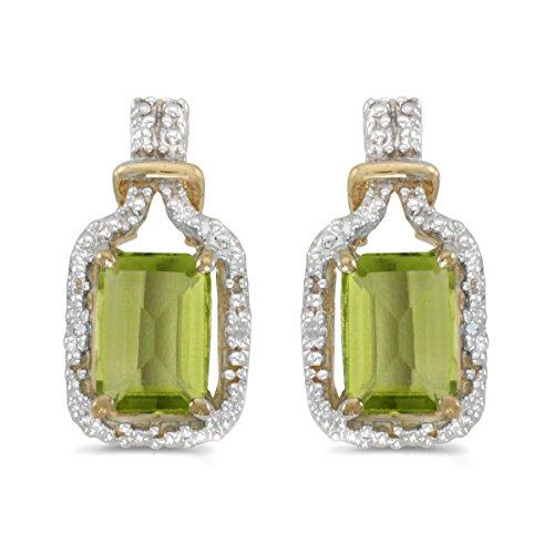 【並行輸入品】10?K黄色ゴールドemerald cutとダイヤモンドイヤリング Jewels By Lux 10k Yellow Gold Sの画像