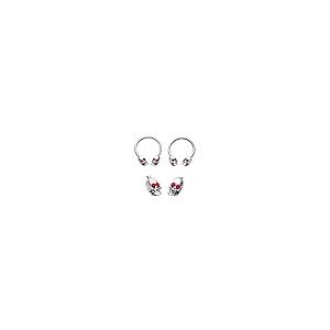 【並行輸入品】playful piercings Pair of Red Eye Skull Skulls Horseshoe Ring Li_2