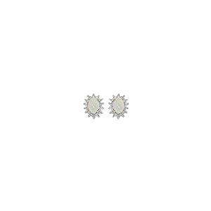 【並行輸入品】14?K黄色ゴールド楕円とダイヤモンドイヤリング Jewels By Lux 14k Yellow Gold Studs Genuの画像
