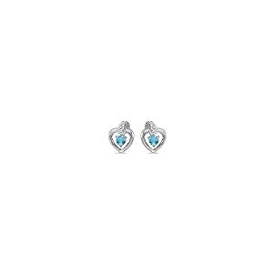【並行輸入品】14?Kホワイトゴールドラウンドとダイヤモンドハートイヤリング Jewels By Lux 14k White Gold Studの画像