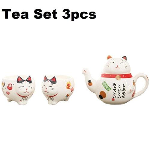 【並行輸入品】EatingBiting チャーミング 伝統文化 日本デザイン 招き猫 ラッキーキャット セラミック ティーポット 1 ティーポッの画像