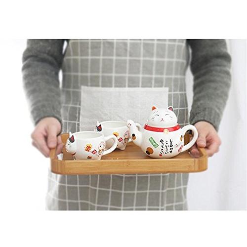 【並行輸入品】EatingBiting チャーミング 伝統文化 日本デザイン 招き猫 ラッキーキャット セラミック ティーポット 1 ティーポッの画像