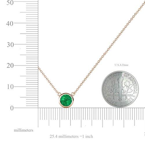 【並行輸入品】TriJewels Round Emerald 0.70 ct Bezel Set 5.8mm Womens Solitaire_7