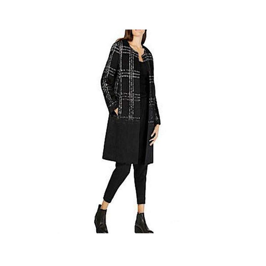 【並行輸入品】Eileen Fisher Womens Plaid Coat, Black, Largeの画像
