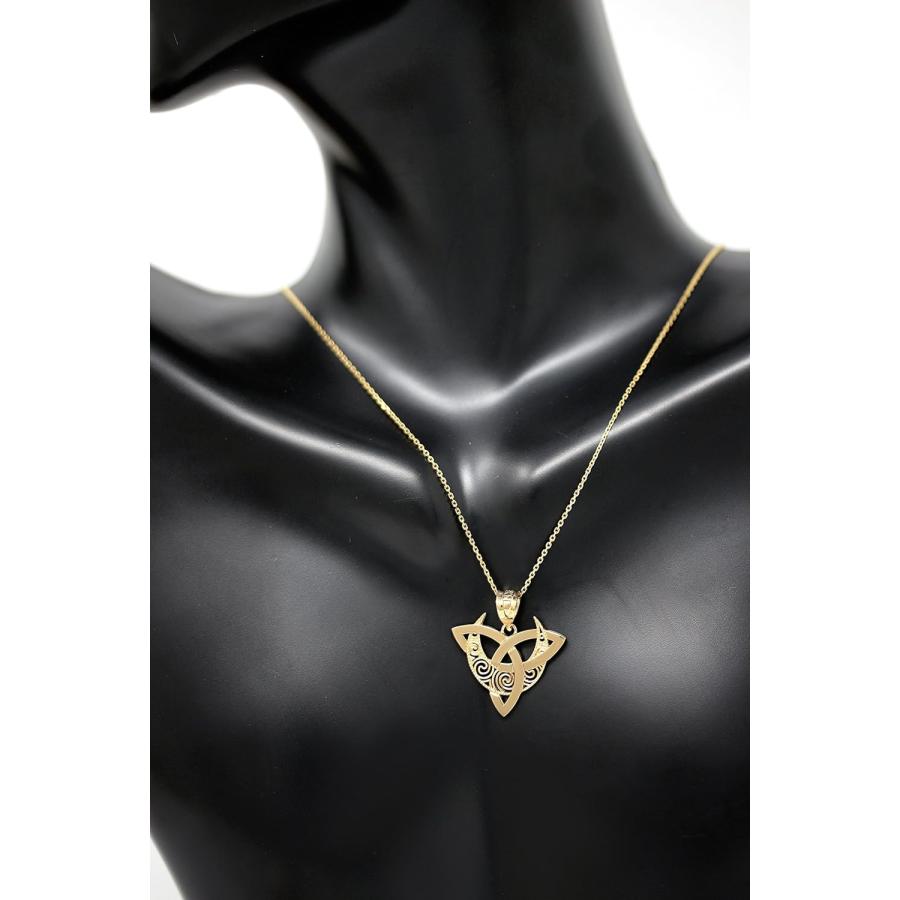 並行輸入品】CaliRoseJewelry 14Kゴールド 三日月 ケルト トリケトラ 
