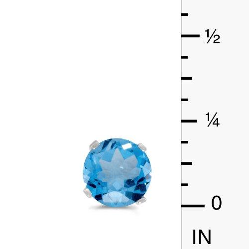 【並行輸入品】FB Jewels ソリッド5mm ナチュラルラウンドブルートパーズスタッドイヤリングセット 14Kホワイトゴールド 本物のブルーの画像