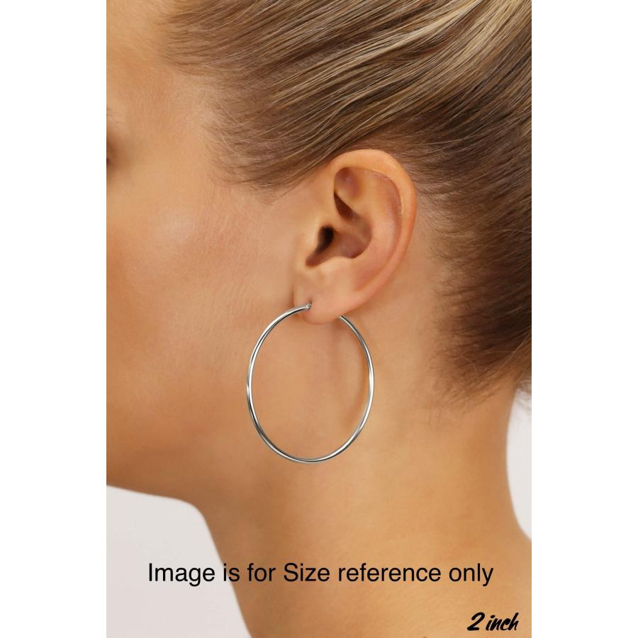 【並行輸入品】Tilo Jewelry 14Kゴールド ダイヤモンドカット ラウンドフープピアス 直径2インチ TILO JEWELRY 14k_3