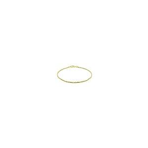 【並行輸入品】Nuragold 14Kイエローゴールド 1.8mm ソリッドロープチェーン ダイヤモンドカットブレスレットまたはアンクレット レの画像
