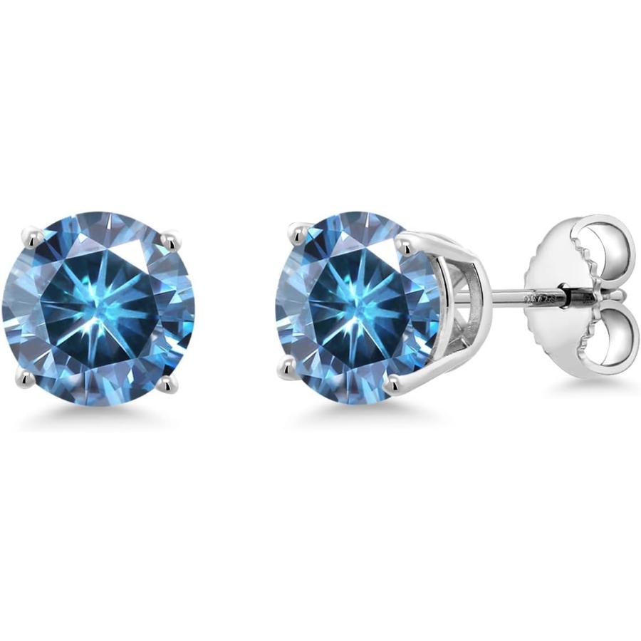 最高級✨新品　ブルー　モアサナイト　ハイクオリティ　ピアス　2way 並行輸入品】[Gem Stone King] 2カラット ブルー モアサナイト ピアス
