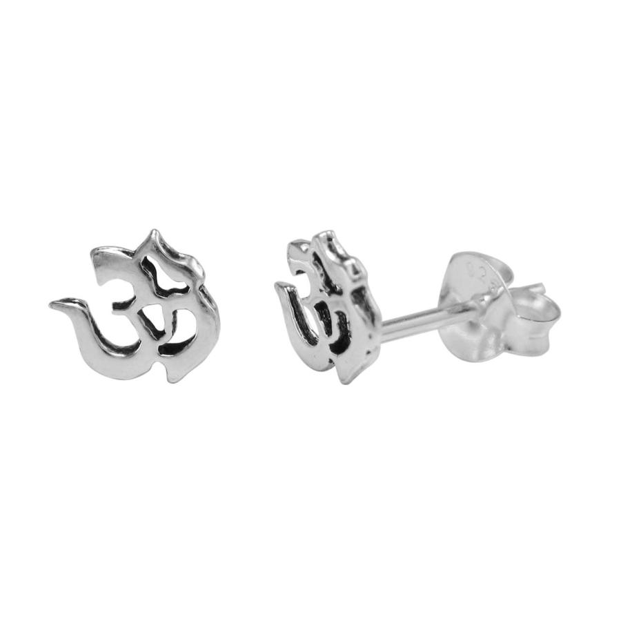 【並行輸入品】スターリングシルバー オームサインポストスタッドイヤリング Sterling Silver Om Sign Post Stud E