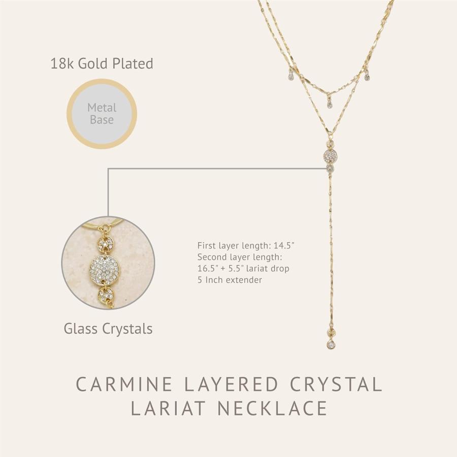 【並行輸入品】Ettika レディース カーマイン レイヤード ゴールド&クリスタル ラリアットネックレス ゴールド ワンサイズ　_3