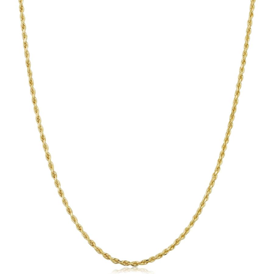 【並行輸入品】Kooljewelry 14Kイエローゴールド 1.6mm ロープチェーンネックレス (14、16、18、20、22、24、30インチ)