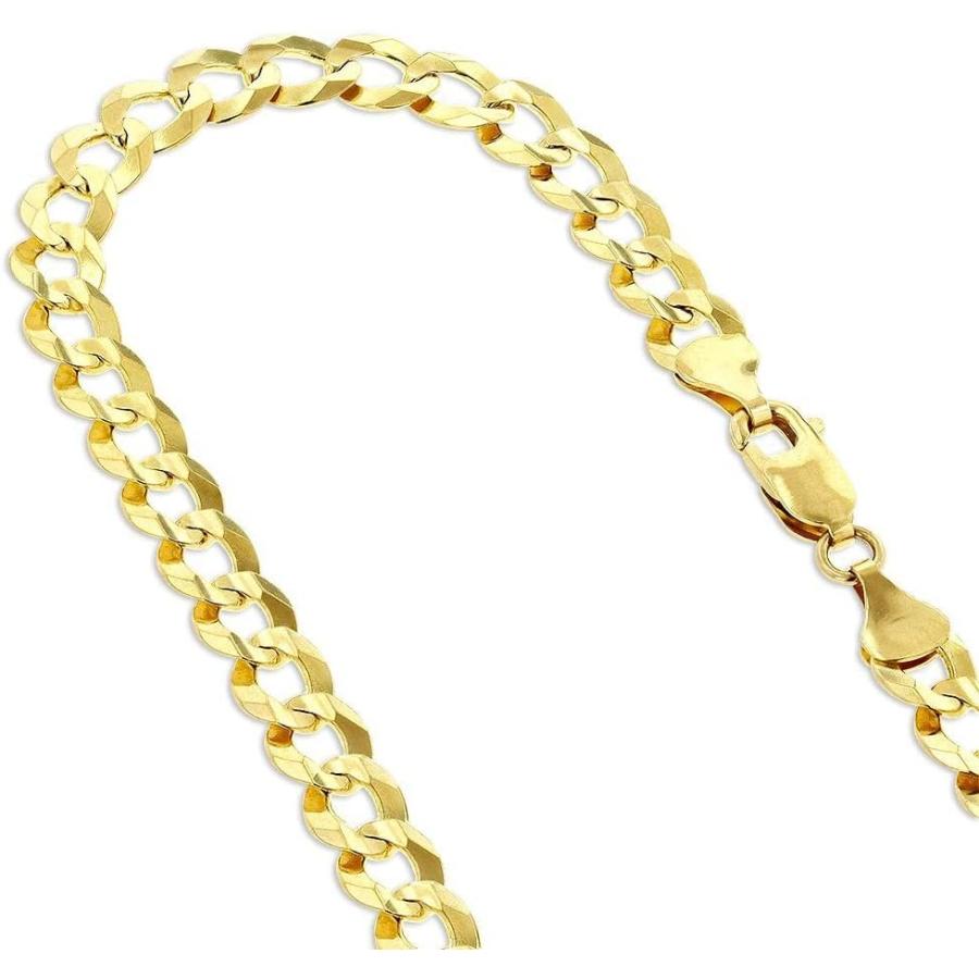 【並行輸入品】The Diamond Deal メンズ ソリッド14Kイエローゴールドまたはホワイトゴールド 2.6mm シャイニーキューバンコンフォの画像