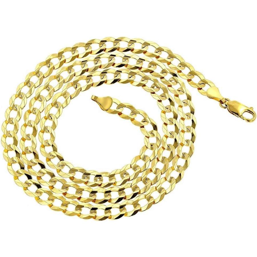 【並行輸入品】The Diamond Deal メンズ ソリッド14Kイエローゴールドまたはホワイトゴールド 2.6mm シャイニーキューバンコンフォの画像