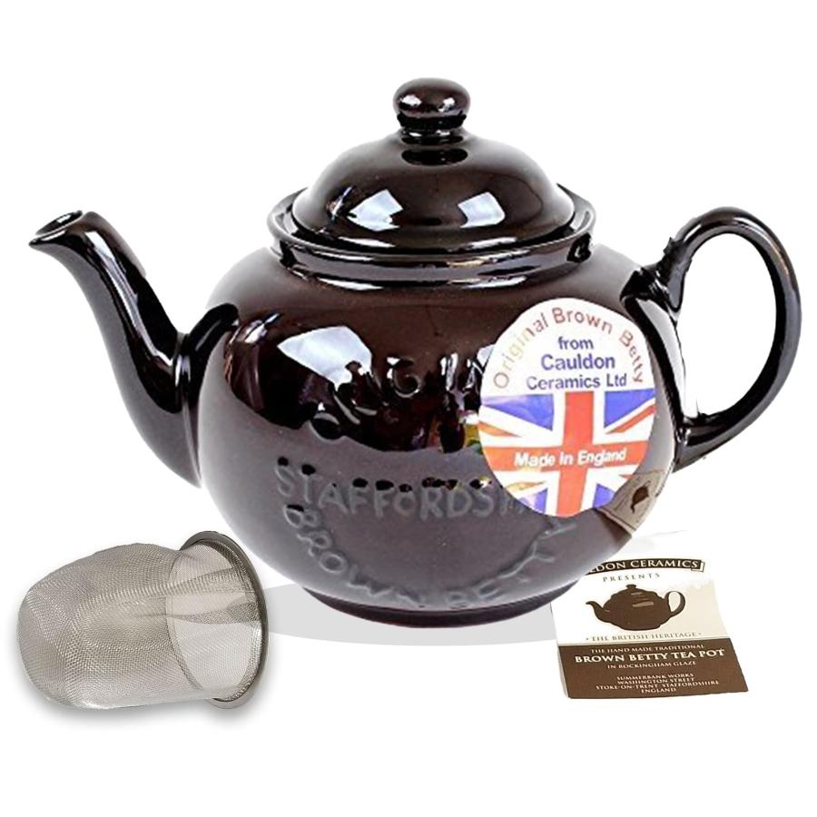 並行輸入品】茶漉し付きティーポット 4カップ 茶色のベティーロゴ