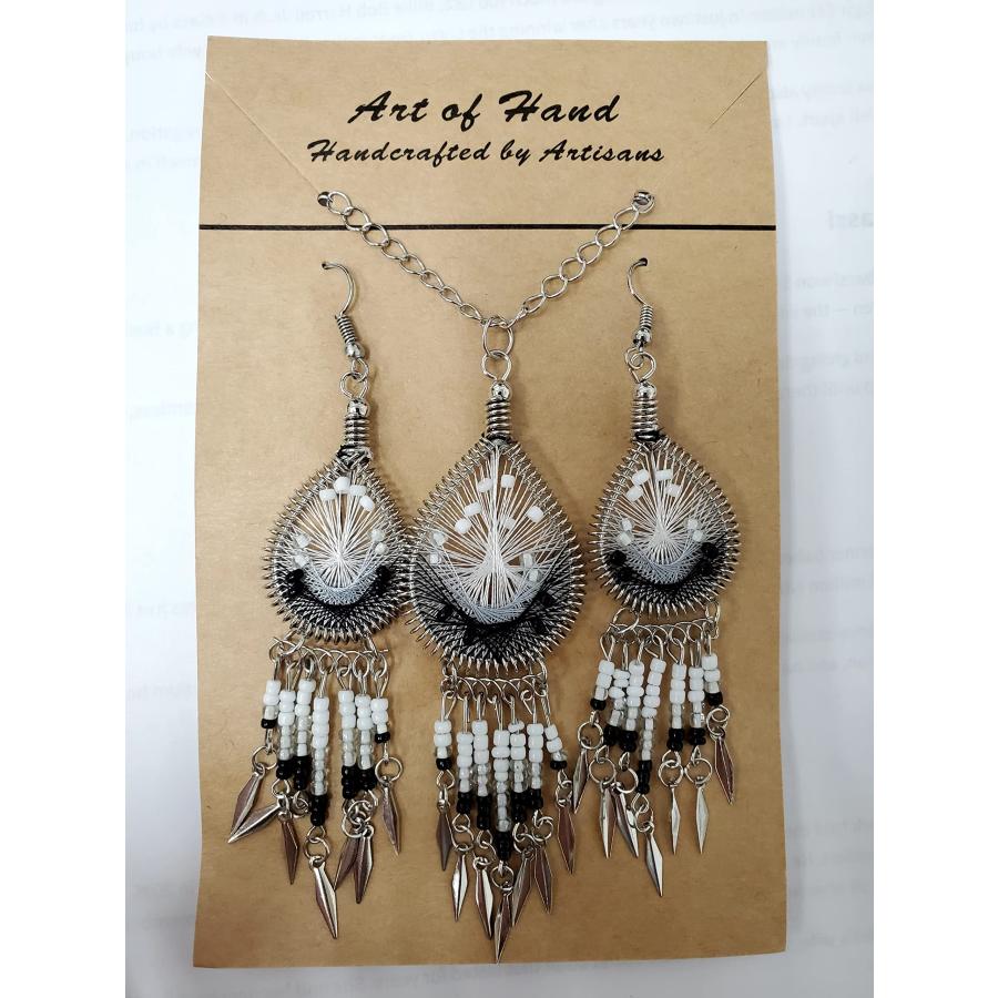 【並行輸入品】Art of Hand ドリームキャッチャー フェザーネックレス イヤリングコンボセット Art of Hand Dream Ca