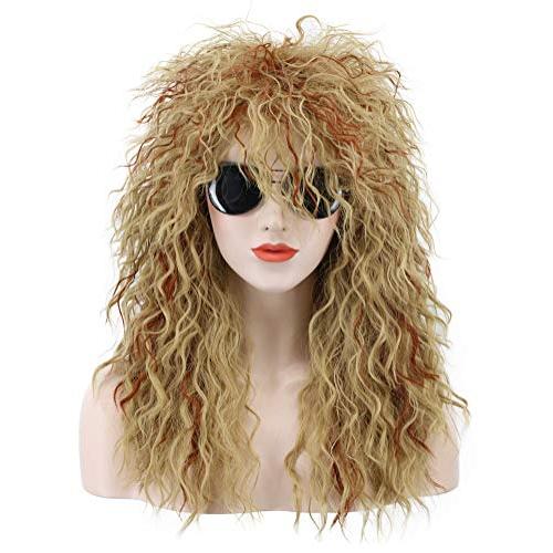 karlery Men Women Long Curly Orange Mix Blonde 70s Heavy Metal R 並行輸入品｜bestshop-d｜02