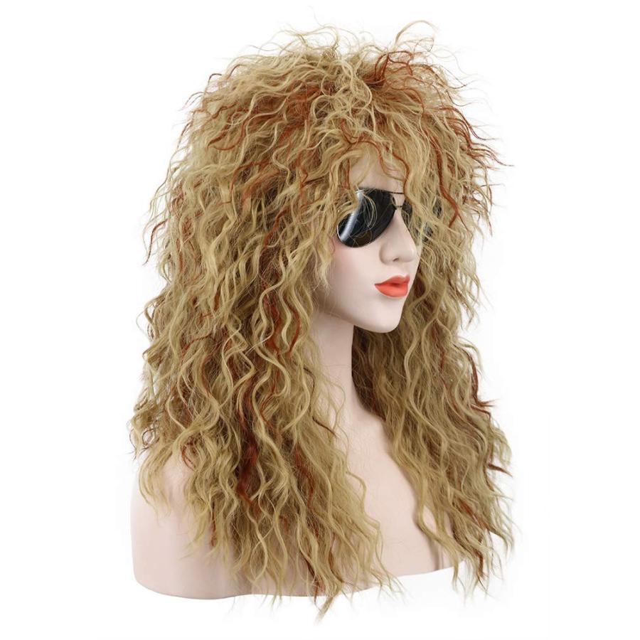 karlery Men Women Long Curly Orange Mix Blonde 70s Heavy Metal R 並行輸入品｜bestshop-d｜07