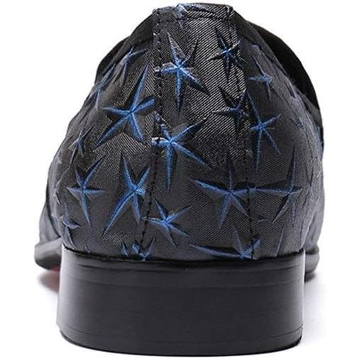 【並行輸入品】Rui Landed Oxford メンズ フォーマル シューズ スリッポンスタイル 本革 ラグジュアリー 3次元 五芒星 リベット 9の画像