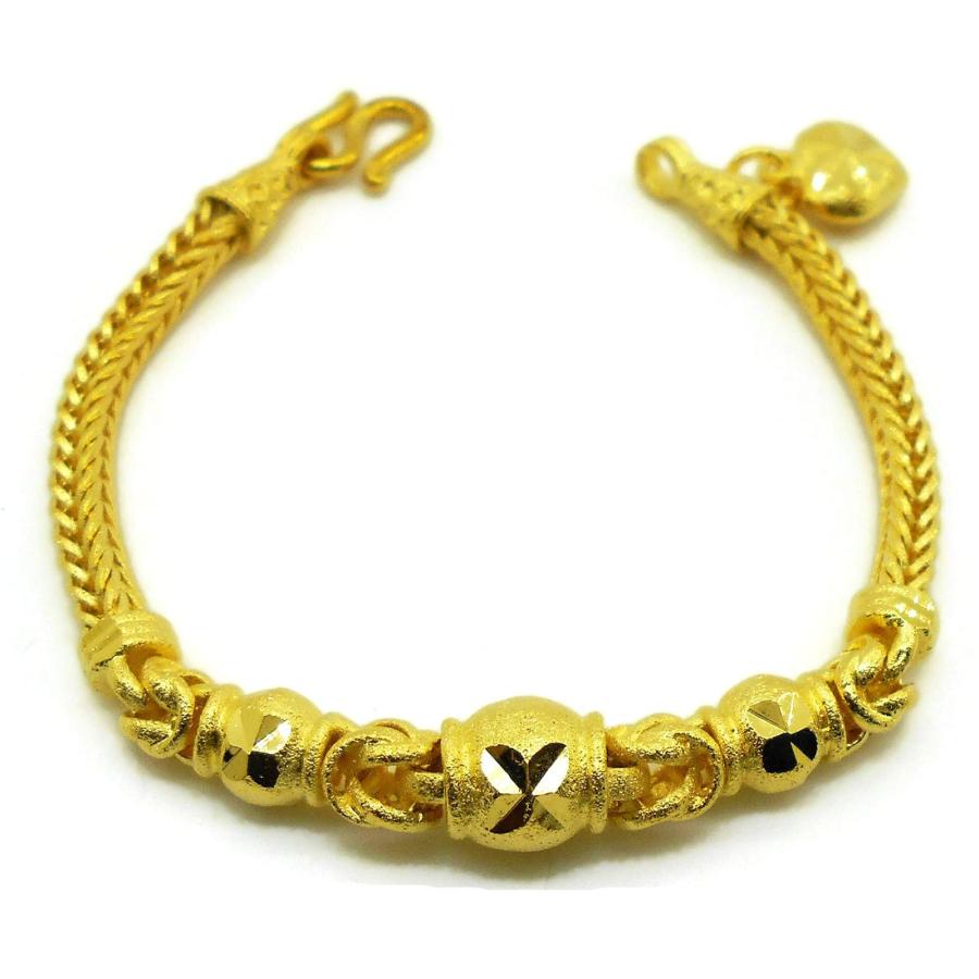 並行輸入品】ビーズ ダイヤモンドカット タイ 金メッキ バングル 22k