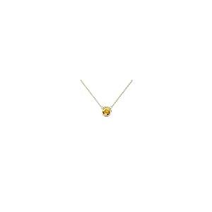 【並行輸入品】TriJewels ラウンドシトリン 0.70カラット ベゼルセット 5.8mm レディース ソリティアペンダントネックレス 14の画像