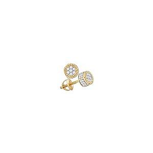 【並行輸入品】The Diamond Deal 10kt Yellow Gold Mens Round Diamond 3D Circle Cの画像