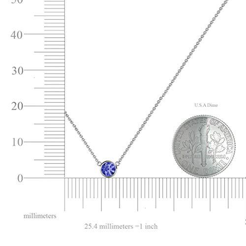 【並行輸入品】TriJewels ラウンドタンザナイト 0.30カラット ベゼルセット 4.4mm レディース ソリティアペンダントネックレスの画像