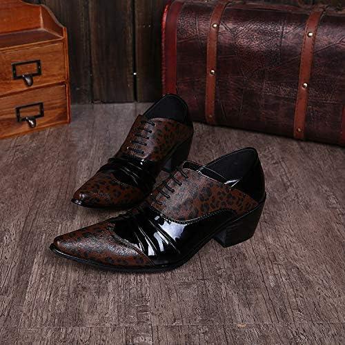 【並行輸入品】Rui Landed Oxford 男性用フォーマルシューズ レースアップスタイル 牛革 デリケシー ヒョウ柄 スプライシング パテントの画像