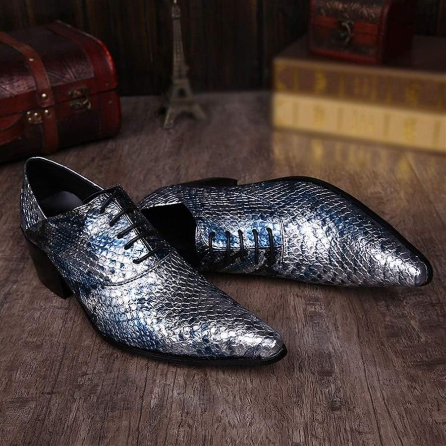 【並行輸入品】Rui Landed Oxford メンズ フォーマルシューズ レースアップスタイル 本革 ラグジュアリー 蛇革 テクスチャー ロートッの画像