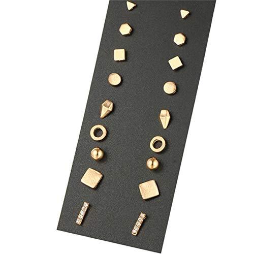 【並行輸入品】Weiy スタッドピアス 9組 詰め合わせ シンプルなフープイヤリングセット サークルスクエア三角バーイヤースタッドイヤリングセッ