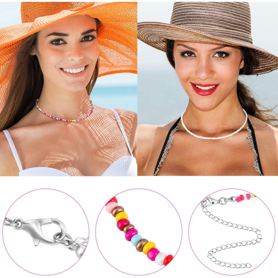 【並行輸入品】Anlsen 8PCS Shell Choker Necklaces for Women Girls Puka Shell Neckla_3